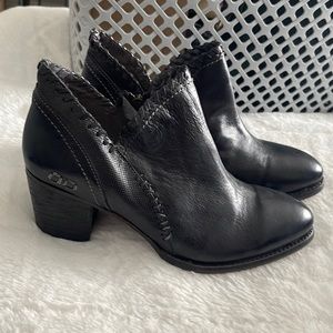 New Bed Stu Black Leather Heeled Booties 9.5 $235